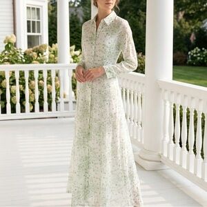 Julia Amory | Dresses | Julia Amory Green Buttonup Maxi Dress Nwot |  Poshmark
